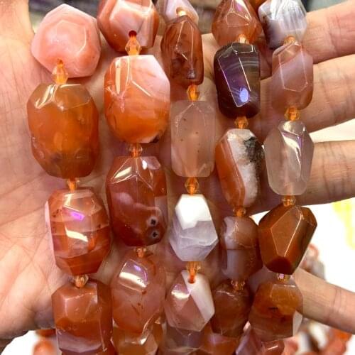 Natural Red Botswana Agate Stone Beads 15'' Faceted Irregular DIY Loose Beads For Jewelry Making Women Beads Necklace Gift