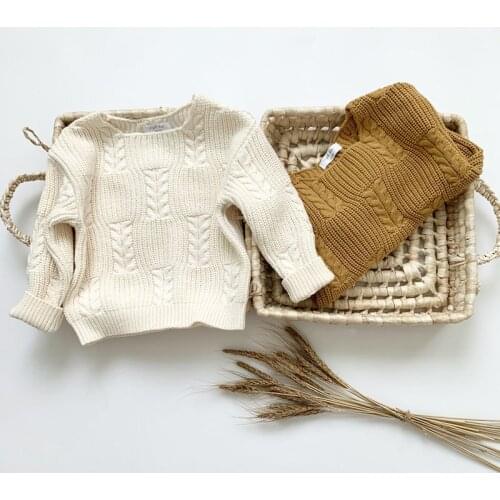 New 2021 Autumn Winter Baby Boys Kids Long Sleeve Knit Pure Color Sweater Baby Kids Boys Pullover Sweaters Childrens Clothes