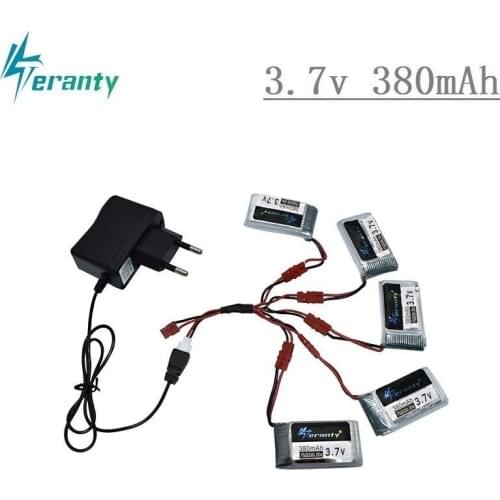 Original Lipo Battery and 5pcs USB Charger For SYMA X5A-1 X15 X15C X15W RC Helicopter Spare Parts 3.7V 380mah Drone battery