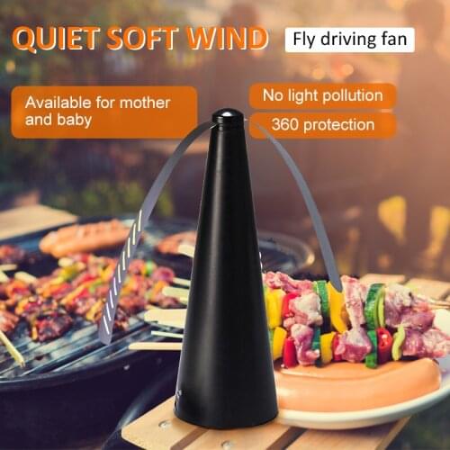 Low Carbon Flies Repeller USB Recharge/Battery Insect Catcher Mutes Reflective Stripe Fan Blade Pest Trap for Camping/Household
