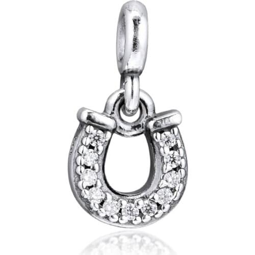Fits for Pandora Beads Bracelets 100% 925 Sterling Silver Jewelry Signature ME My Lucky Horseshoe Charms Free Shipping