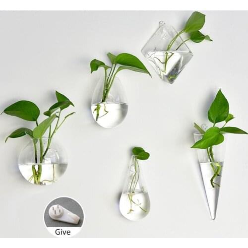 2pcs/set Hanging Flower Pot Glass Ball Vase Terrarium Wall Fish Tank Aquarium Container Homw Decor