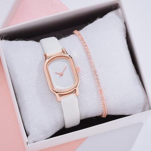 Luxury Women Bracelet Quartz Watches For Women Simple Dress Watch Ladies Leather Band Wrist Watch Female Clock Montre Femme W3