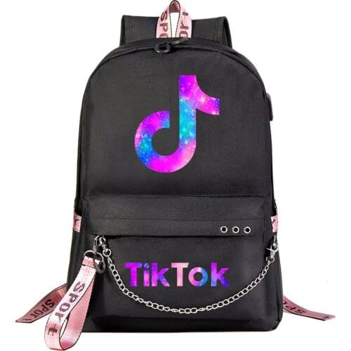 TIK TOK USB school backpacks for teenage girls Boys usb Charge big High School bag College Book bag Capacity Trave Daily Mochila