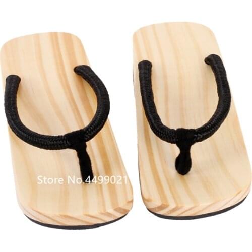 Men Japanese Slippers Flip Flops Traditional Geta Clogs Home Slippers Beach Outdoor Sandals Anime Cosplay Costume Chinese Wooden
