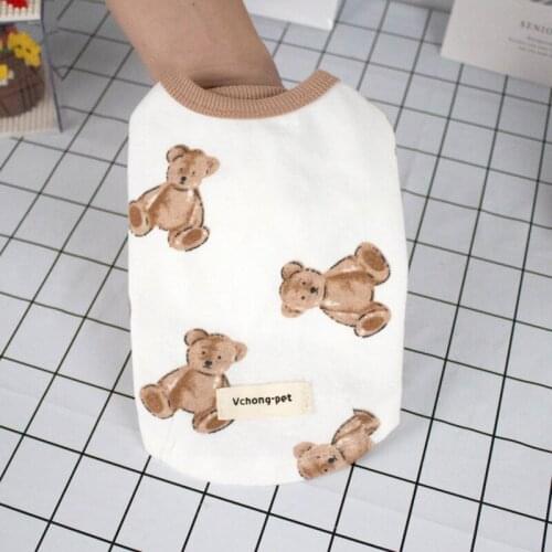 Cute Dog T-shirt Spring Autumn Winter Pet Clothing Small Dog Costume Shirt Cat Chihuahua Yorkshire Maltese Pomeranian Clothes XS