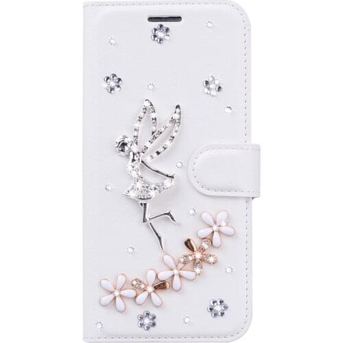 Rhinestone PU Leather Case For Samsung Galaxy S10 5G Note 10 Plus A40 A50 A60 A70 A80 A90 A3 A5 A7 2017 A6 A8 A9 2018 Xcover Pro