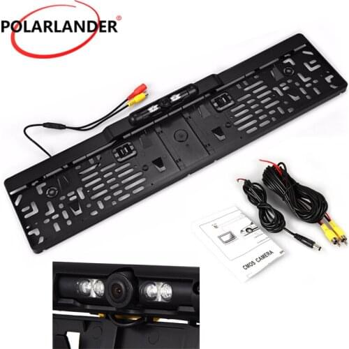 4 LED Night Vision Waterproof European Car Licence Plate Car Rear View Camera Vehicle Rearview Camera 120 Degree Viewing Angle
