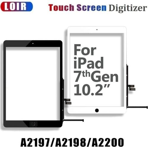 1PCS With Home Button Flex For iPad 7 10.2 7th Gen A2197 A2198 A2200 Touch Screen Digitizer Outer Glass Panel Replacement