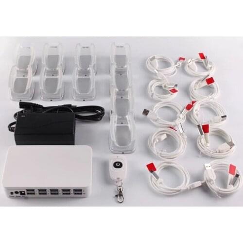 10-port central alarms kit phone store desktop power up charger demo device live display acrylic holder micro type c available