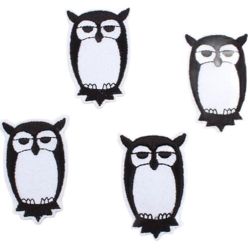 10pcs/lot Embroidered Owl Patch Iron On Cartoon Animal Stickers for Backpacks Jeans Coats Sewing Garment Accessories DIY Badge