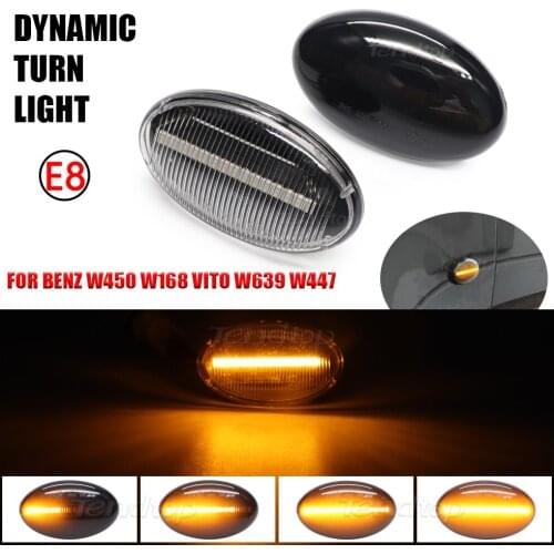 2Pcs For Mercedes-Benz Smart 450 W452 Vito W639 W447 W168 W415 Dynamic LED Turn Signal Lights Side Marker Repeater Lamp