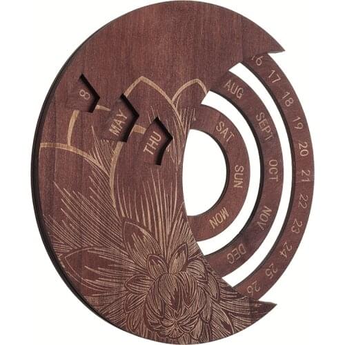 2021 Calendar Wooden Everlasting Perpetual Wall Hanging Crafts Perpetual Calendar DIY Crafts Decoration