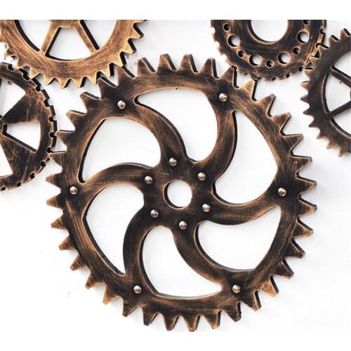 29cm Retro Industrial Style Black Gear Wall Decoration Bar Party Home Art Decor Mural Wooden Gear Ornament Craft Gift Pendant