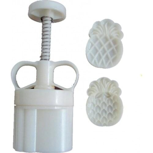 3Pcs/Set Plastic 50g Mid Autumn Festival DIY Hand Pressure Fondant Moon Cake Mould with Pineapple Pattern Mold Cake Mould