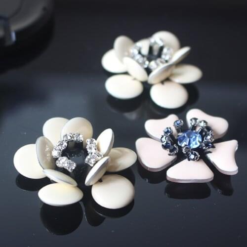 5pcs/lot Rhinestone Flower Patch for Clothes Sewing on Beading Applique Bags Shoes Dress Jackets Decoration DIY Appliques
