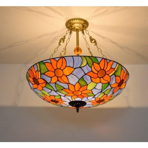 60cm American Style Simple Retro Creative European Style Creative Tiffany Colored Glass Living Room Dining Room