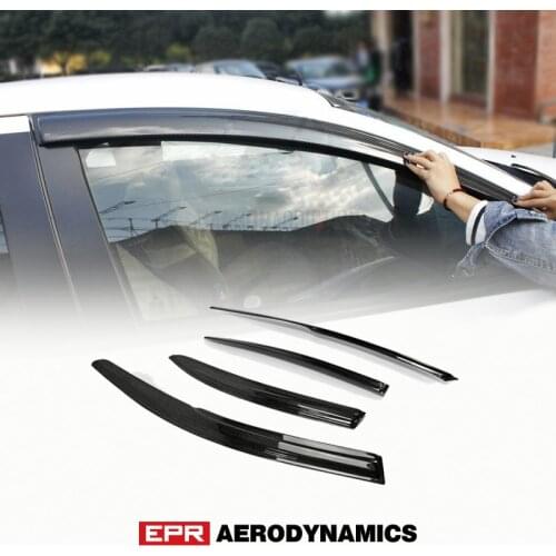 Car Accessories For Mitsubishi Evolution 10 EVO X Lancer EX Carbon Fiber Wind Deflector Glossy Fibre Rain Eyebrow Eyelid Trim