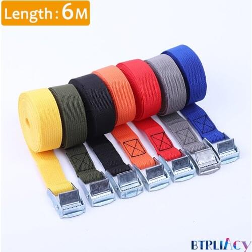 6M Car Tension Rope Tie Down Strap Strong Ratchet Belt Luggage Bag Cargo Lashing With Metal Buckle Tow Rope Tensioner Dropship