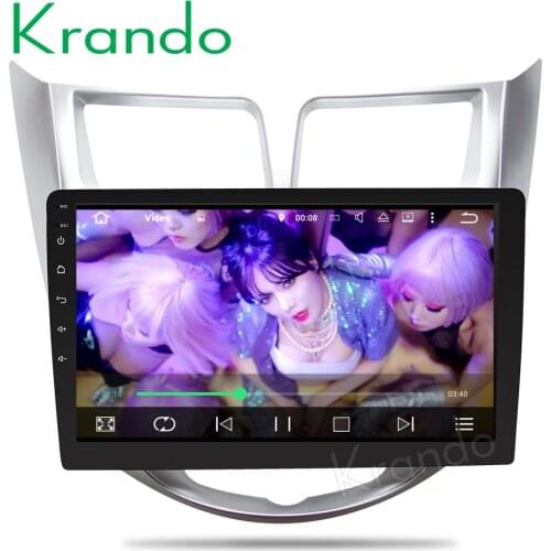 Krando Android 7.1 10.1" full touch (no dvd) car radio gps for hyundai accent verna Solaris 2011-2014 navigation multimedia 4G