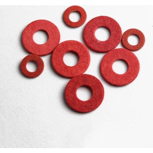 Free Shipping 500pcs M2 M2.5 M3 M4 M5 M6 M8 Steel Pad Insulation Washers Red Steel Paper Meson Gasket Spacer Insulating Spacers