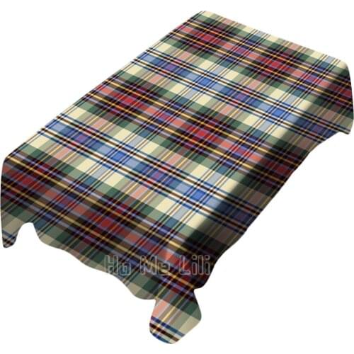 Seamless Retro Plaid Texture Black And White Fall Tablecloth Interior And Outdoor Art Decor