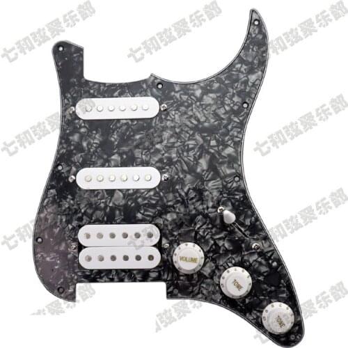 Black Pearl SSH Guitar Loaded Prewired Pickguard scratchplate Assembly For Electric Guitar