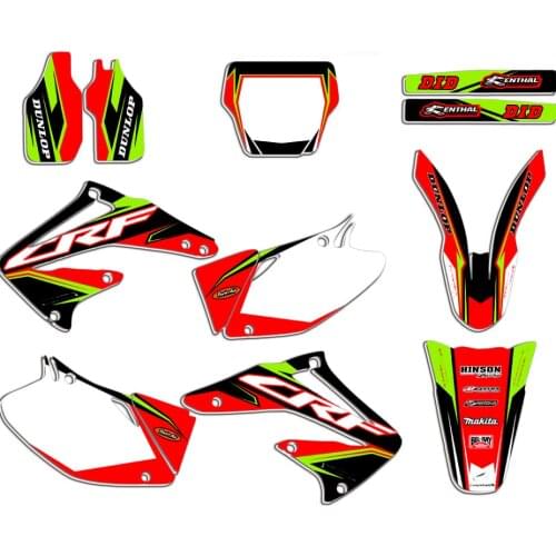 For Honda CRF250 CRF 250 2002 2003 2004 Team Backgrounds Graphics Decal 3M Fairing Guard Swingarm Cover Sticker Kit