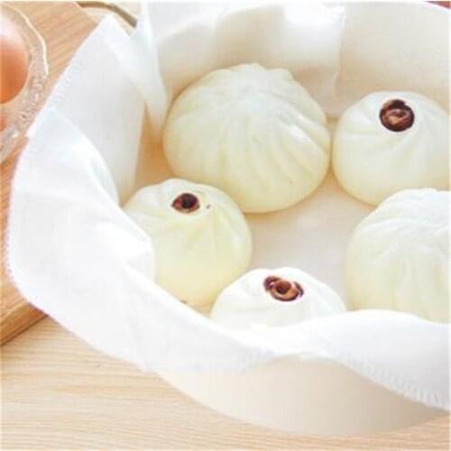 Household Cotton Non-stick Steamer Mat Round Steamed Cloth Steamed Buns Filter Cloth Kitchen Supplies Home Accessories Tool