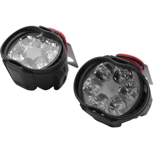 2Pcs 6 Led Motorcycle Light Headlight Assembly 10W 1000Lm+Switch Universal Scooter Fog Spotlight 6000K White Car Drl Lamp