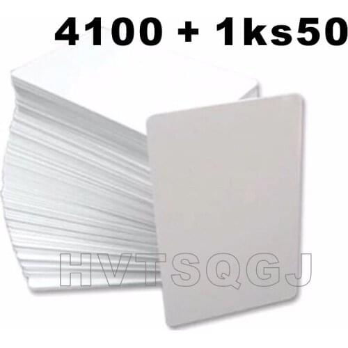 100pcs Free shipping RFID dual frequency card T5577+13.56mhz 14443A 1K, Hybrid card