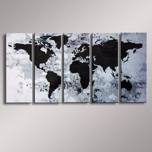 World Map painting Oil Painting 100% Hand Painted Modern Wall Art Painting ,Abstract oil painting WM-005