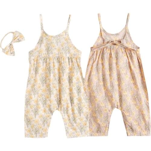 Korean Style Toddler Baby Girl Romper Infant Baby Girls Jumpsuit Cotton Sleeveless Summer Baby Girls Clothes