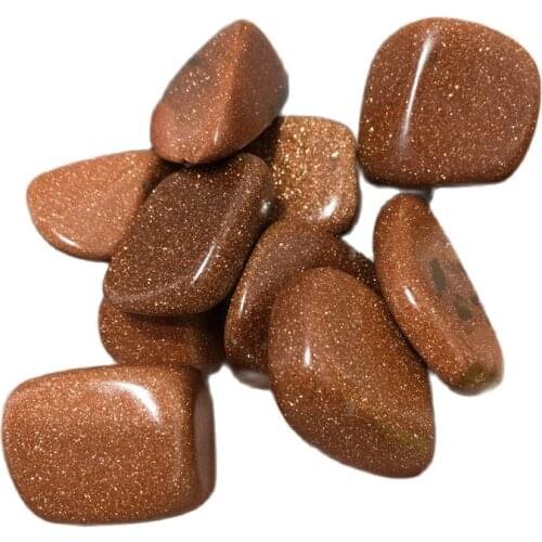 Crystals Healing Gravel Charm Quartz Crystal Crafts Gold Sandstone Tumbled Stone For Christmas Decoration