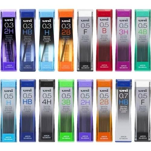 1tube/lot Uni Nano Dia 0.5-202ND Mechanical Pencil Led 0.3/0.5/0.7/0.9mm HB/2B School Student Office
