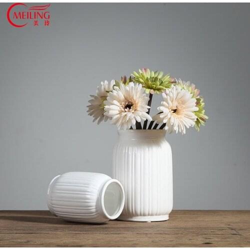 MEILING Modern Decorated Pottery Vase Blue & White Flower Ceramic Vase Vase Tabletop Big Porcelain Round for Home Decoration