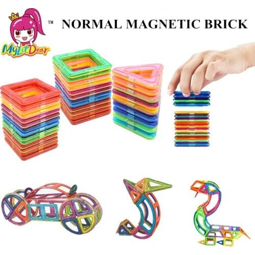 MylitDear 1 pcs Magnetic Building Big Size Magnetic Designer DIY Magnetic Designer Construction 3D Magnet Toys For Children
