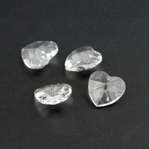 Single Hole Crystal 100pcs 28mm Lovely Beads Heart Beads For Wedding Decoration Big Sales