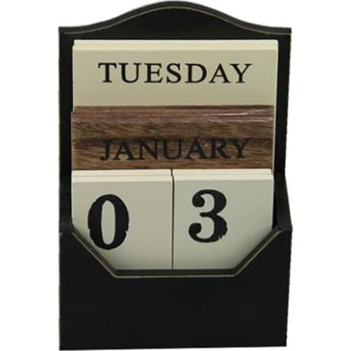 1Pc Retro Calendar Stand Household Desktop Calendar Holder Storage Rack, Wooden Shelf Calendar Supports Organize Container