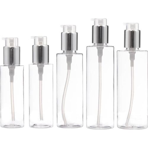 Transparent PET Lotion Bottle 100ml/120ml/150ml/200ml/250ml Plastic Pressure Pump Airless Sprayer Bottle Cosmetic Packaging New