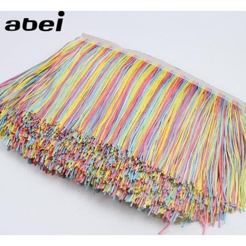 2yards 15cm Rainbow Tassel Lace Fringe Ribbon Trims Latin Dance Wedding Party Dress Decoration Fabric DIY Handmade Crafts