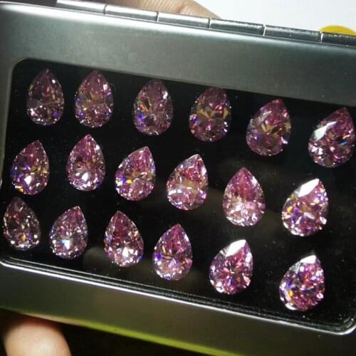 Pink Color Pear Shape Moissanites Loose Stone European Cut Material D VVS GRA Moissanites Diamonds for Jewelry
