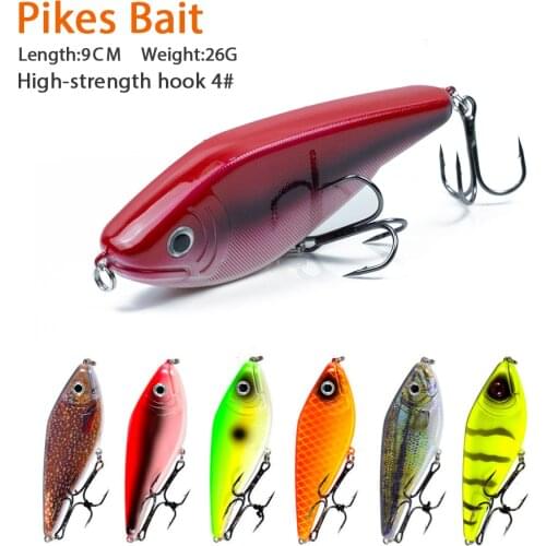 Jerkbait For pike Bait For Musky Pike Fishing Lures 90mm/26G Fishing Bait Slow Sinking Wobblers Artificial Lures Rattlin Vib