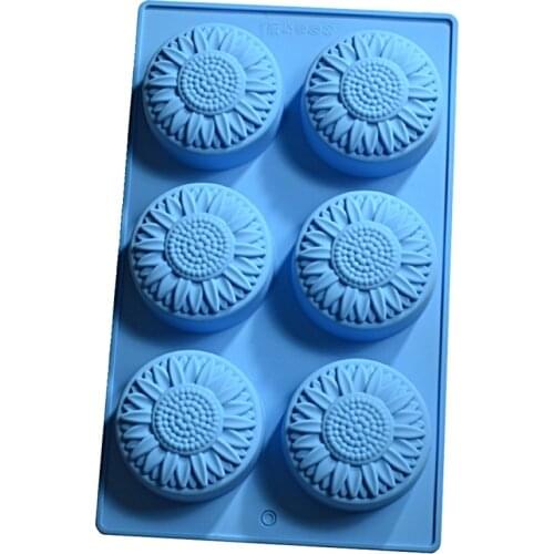6 Holes Silicone Mould Small Soap Molds Flower Shaped DIY Handmade Cake Baking Soap Moulds Recycle Floral Bake Mold #4