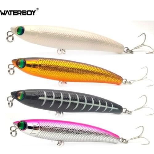 WELLSHR 11cm 20g Fishing Pencil Lure Floating High Quality Hard Surface Artificial Topwater Electroplated Stickbait fish Bait
