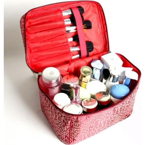 Woman Extra Large Capacity Cosmetic Bags Big Travel Toiletry Bag Letter Pattern Necessary Organ Makeup Bag Storage ZL100-C