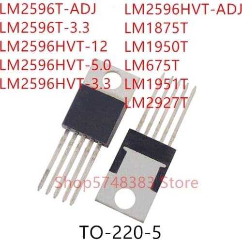 10PCS LM2596T-ADJ LM2596T-3.3 LM2596HVT-12 LM2596HVT-5.0 LM2596HVT-3.3 LM2596HVT-ADJ LM1875T LM1950T LM675T LM1951T LM2927T