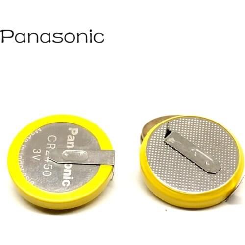 10pcs/lot Panasonic CR2450 3V Button Battery H type horizontal with 2 Soldering Pins Rice cooker 2450 lithium batteries cell