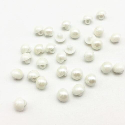 100pcs 10mm round shape pearl white dress buttons fashion ball shank button for womens clothes sewing accessories baby crafts