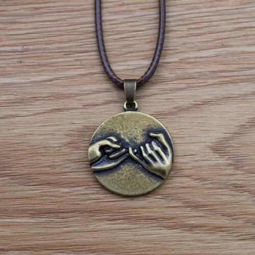 12pcs Pinky Swear Promise Necklaces Friends Brothers Sisters Couple Jewelry